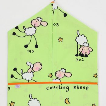 zöld bárány mintás oviszsák